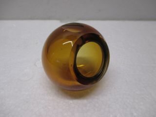 Vtg Mod Orb Glass Ashtray Czechoslovakia Mid Century Modern Amber Eames Era