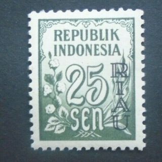 Early Indonesia IndonesiË Dutch Indies Riau Surch 25 Sen Vf Mnh W37.  22 0.  99$