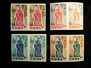 Vietnam Imperf Pairs Stamp Set Scott 193 - 196 Mnh Rare Item