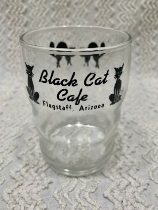 Vintage Black Cat Cafe Libbey Beverage Juice Glass Flagstaff Arizona Rare