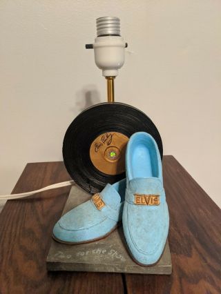 Elvis Presley Blue Suede Shoes “two For The Show” Lamp With Shade Read Des