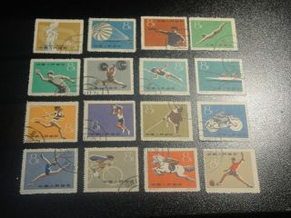 China Prc 1959 Sc 467 - 82 C72 National Sports Games Set Cto Nh Vf