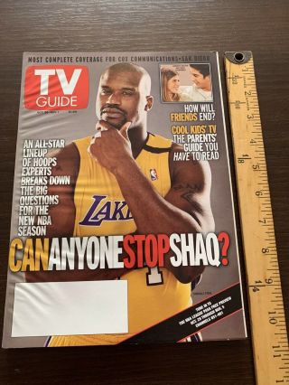 Rare Large Cable Edition Tv Guide 2002 Shaq Shaquille O 