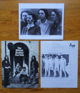 Vintage 1970 Beatles Fan Club Items Rare Promo Book,  Group Photo,  Order Form