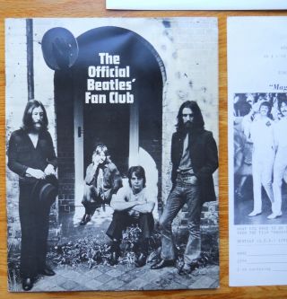 Vintage 1970 BEATLES fan club items RARE promo book,  group photo,  order form 2