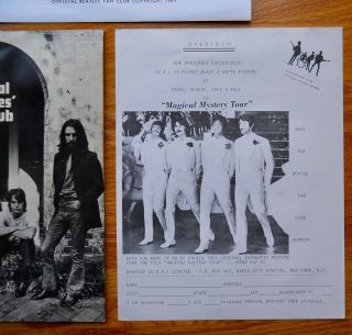 Vintage 1970 BEATLES fan club items RARE promo book,  group photo,  order form 3