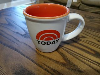 Nbc The Today Show Logo 4” Coffee Mug Cup - White & Orange - 2014