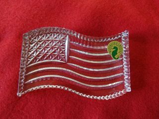 Irish Waterford Crystal American Flag Stars & Stripes Old Glory Paperweight