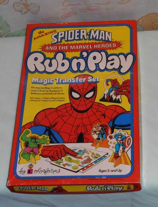 Vintage Spider - Man & Marvel Heroes Rub N 