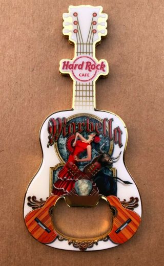 Hard Rock Cafe Marbella Bottle Opener Guitar Magnet V - 15 City Tee