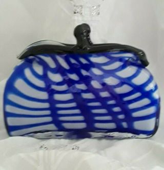 Vintage Hand - Blown Murano Style Art Glass Coin Purse,  Collectible Glass 9 " X 6.  5 "