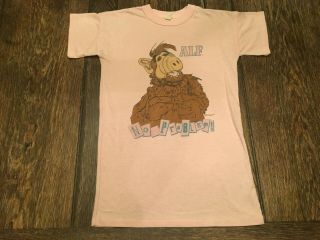 Vintage 1987 Alf Pink Shirt No Problem Wormser Size 8 Alien 100 Polyester Rare