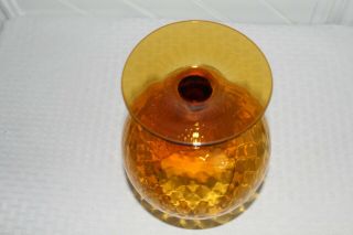 Empoli Style Mid Century Optic Amber Glass Glass Brandy Snifter Vase 3
