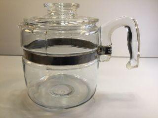 Vintage Pyrex Flameware Glass Percolator Coffee Pot 4 Cup 7754b Pot & Lid Only