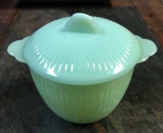 Vintage Fire King Green Jadeite Sugar Bowl Dish & Lid