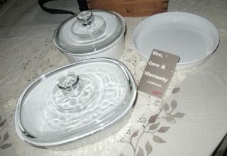 Vintage Corning Ware 5 Pc Bakeware Set - French White