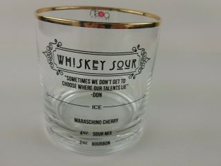 Mad Men Don Draper Quote Whiskey Sour Cocktail Rocks Glass