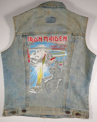 Levi Vintage Denim Jacket Iron Maiden 1985 Nwobhm Heavy Metal Rock 80 