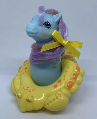 Vintage My Little Pony Mlp G1 Sea Sparkle Baby Sea Pony Salty With Lobster Float