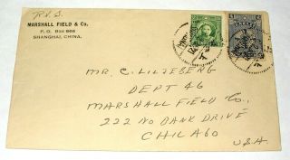 1936 Shanghai China Cover To Marshall Field & Co.  Chicago Usa Stamps