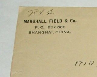1936 Shanghai China Cover to Marshall Field & Co.  Chicago USA Stamps 3