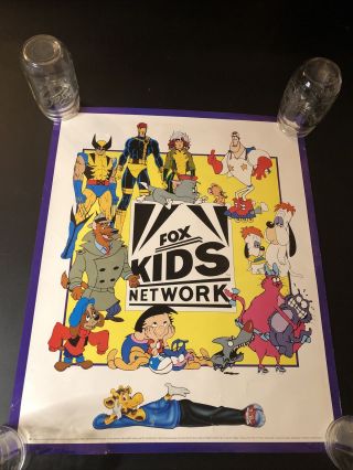 Vtg 1992 Fox Kids Network Poster Marvel X - Men Eek The Cat Bobbys World Toys R Us