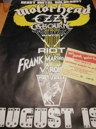 Motorhead / Ozzy - Heavy Metal Holocaust - Tour Program With Ticket - Rare Item
