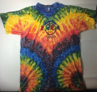 Hard Rock Cafe Vintage Single Stitch Tie Dye Jamaica Save The Planet T Shirt L