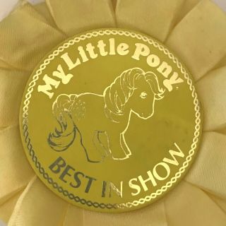Vintage My Little Pony G1 Uk Merchandise Yellow Rosette Ribbon Best In Show Rare
