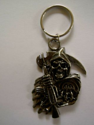 Sons Of Anarchy Soa Grim Reaper Keychain Key Ring