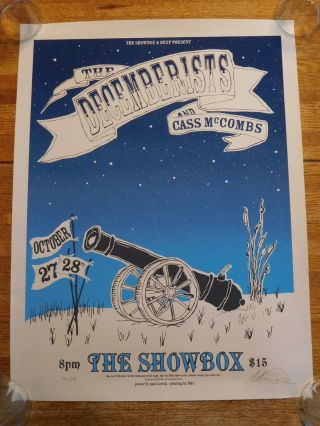 The Decemberists Cass Mccombs Poster Print Matt Treich 52/100 Showbox Seattle