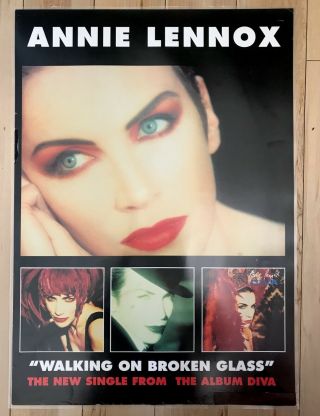 Annie Lennox Rare Pro Poster Shop Display Diva Broken Glass Laminated Eurythmics