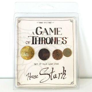 Game Of Thrones House Stark Set Of 4 Coins Shire Post Mip Officially Licensed