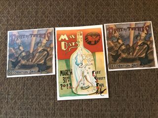 3 - Postcard/stickers Drive - By Truckers Jason Isbell Wes Freed Artwork Signed Auto