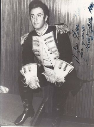 Autographed Photo Of Opera Singer Carlo Bergonzi Tenor In Role