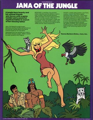 Hanna Barbera Style Guide Plate - Jana Of The Jungle
