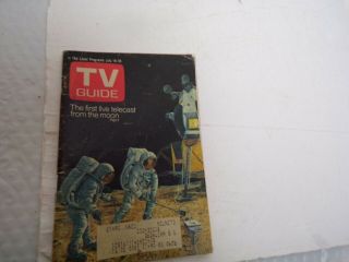 Vintage Tv Guide July19th - 25th 1969 Issue 851 First Live Telecast From The Moon