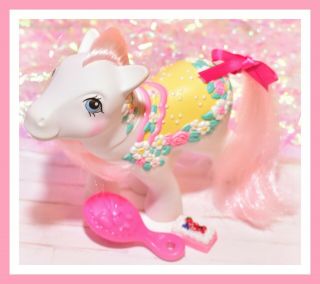 ❤️my Little Pony Mlp G1 Vtg Merry Go Round Ponies Carousel Flower Bouquet❤️