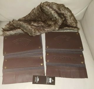 Game Of Thrones House Stark Scarf Hbo Culturefly Exclusive Faux Fur Leather