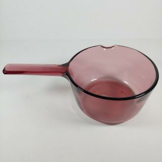 Vision By Corning Cranberry 1 L Sauce Pot With Spout With Pyrex Lid V - 1 - C 3
