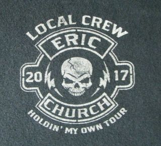 Eric Church 2017 Holdin My Own Tour Crew Shirt Xl