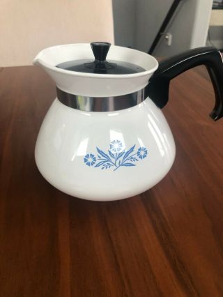 Vintage Corning Ware 6 - Cup Teapot P - 104 Blue Cornflower Tea Pot Kettle With Lid