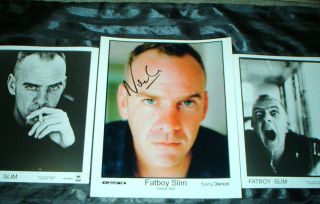 Fatboy Slim Rare Signed Promo Press Publicity Photos Autographed