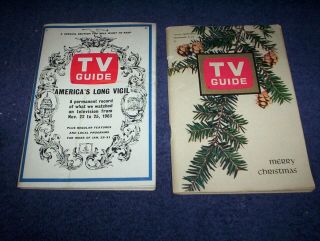 Two Vintage Tv Guides November 22 To 25 December 21 - 27 Merry Christmas