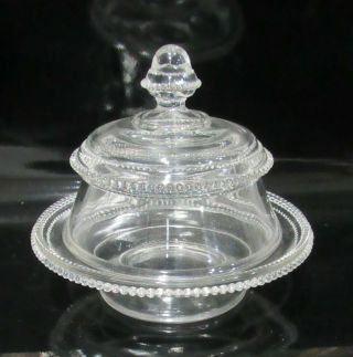 Eapg Us Glass Washington Pattern Covered Butter Dish Late 1800 