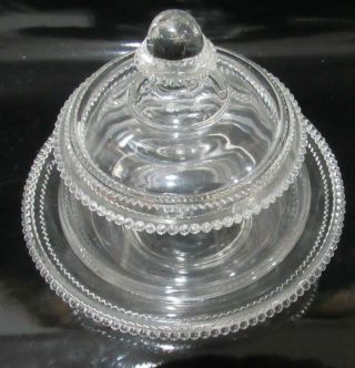 EAPG US GLASS WASHINGTON PATTERN COVERED BUTTER DISH LATE 1800 ' S 2