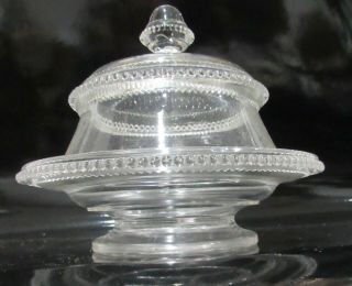 EAPG US GLASS WASHINGTON PATTERN COVERED BUTTER DISH LATE 1800 ' S 3