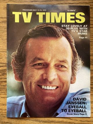 1972 David Janssen Tv Times Week Guide Regional Australia