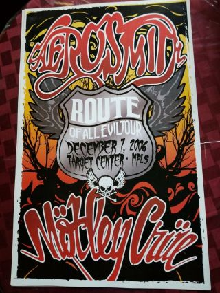 Aerosmith _ Motley Crue Route Of All Evil Tour Poster 2006