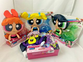 The Powerpuff Girls,  12 Inch Puff Out Plush By Spin Master Full Set Toy R Us